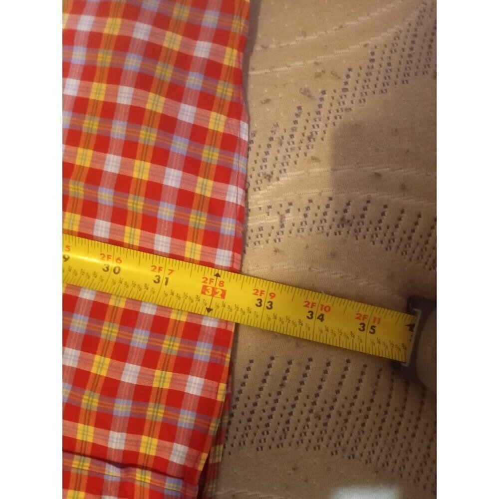 Gitman Bros Shirt Mens 2XL Red Multicolor Button Up Short Sleeve Plaid Cotton - Picture 12 of 12